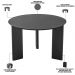 Kit 02 Mesas de Centro Para Sala de Estar Pés Madeira Bulat A03 Nero Preto - Lyam Decor