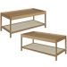 Kit 02 Mesas de Centro Para Sala de Estar Pés Madeira Moss A03 Hanover Roble - Lyam Decor