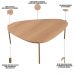 Kit 02 Mesas de Centro Para Sala de Estar Pés Metálicos Adek A03 Hanover Dourado - Lyam Decor
