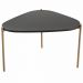 Kit 02 Mesas de Centro Para Sala de Estar Pés Metálicos Adek A03 Nero Dourado - Lyam Decor