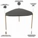 Kit 02 Mesas de Centro Para Sala de Estar Pés Metálicos Adek A03 Nero Dourado - Lyam Decor