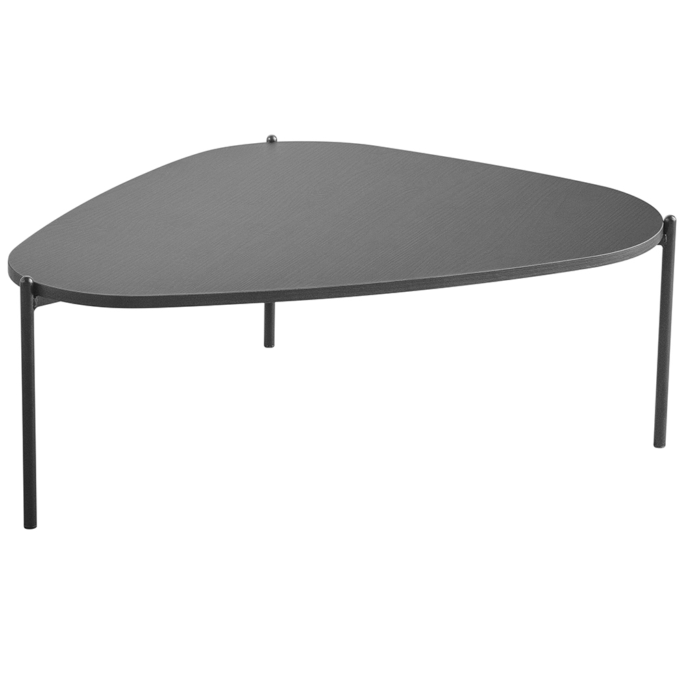 Kit 02 Mesas de Centro Para Sala de Estar Pés Metálicos Adek A03 Nero Preto - Lyam Decor