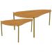 Kit 02 Mesas de Centro Para Sala e Mesa Lateral Orgânica Industrial Hagar D03 Freijó - Lyam Decor
