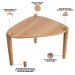 Kit 02 Mesas de Centro e 01 Mesa Lateral Pés Madeira Trium A03 Hanover Roble - Lyam Decor