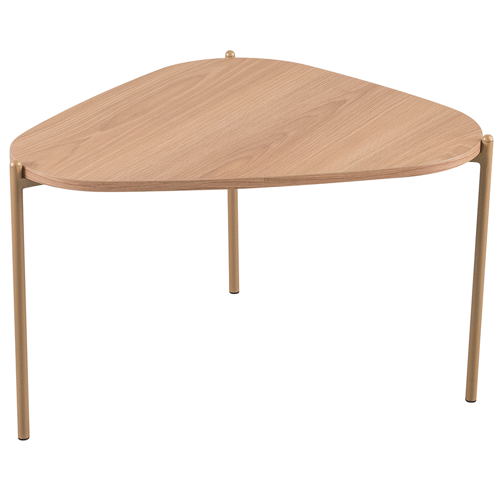 Kit 02 Mesas de Centro e 01 Mesa Lateral Pés Metálicos Adek A03 Hanover Dourado - Lyam Decor
