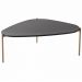 Kit 02 Mesas de Centro e 01 Mesa Lateral Pés Metálicos Adek A03 Nero Dourado - Lyam Decor