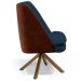Kit 02 Poltronas Base Giratória Pérsia D02 Veludo Azul Marinho C-304 Corano Marrom B-38 - Lyam Decor