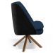 Kit 02 Poltronas Base Giratória Pérsia D02 Veludo Azul Marinho C-304 Corano Preto B-97 - Lyam Decor