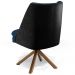 Kit 02 Poltronas Base Giratória Pérsia D02 Veludo Azul Marinho C-304 Corano Preto B-97 - Lyam Decor
