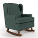 Kit 02 Poltronas De Amamentação Com Balanço Malu Base De Madeira P02 Linho Verde Musgo - Lyam Decor