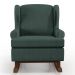 Kit 02 Poltronas De Amamentação Com Balanço Malu Base De Madeira P02 Linho Verde Musgo - Lyam Decor