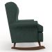 Kit 02 Poltronas De Amamentação Com Balanço Malu Base De Madeira P02 Linho Verde Musgo - Lyam Decor