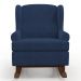 Kit 02 Poltronas De Amamentação Com Balanço Malu Base De Madeira P02 Suede Azul Marinho - Lyam Decor