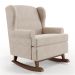 Kit 02 Poltronas De Amamentação Com Balanço Malu Base De Madeira P02 Suede Bege - Lyam Decor