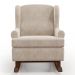 Kit 02 Poltronas De Amamentação Com Balanço Malu Base De Madeira P02 Suede Bege - Lyam Decor