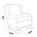 Kit 02 Poltronas De Amamentação Com Balanço Malu Base De Madeira P02 Suede Cinza - Lyam Decor