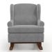 Kit 02 Poltronas De Amamentação Com Balanço Malu Base De Madeira P02 Suede Cinza - Lyam Decor