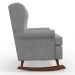 Kit 02 Poltronas De Amamentação Com Balanço Malu Base De Madeira P02 Suede Cinza - Lyam Decor