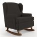 Kit 02 Poltronas De Amamentação Com Balanço Malu Base De Madeira P02 Suede Preto - Lyam Decor