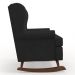 Kit 02 Poltronas De Amamentação Com Balanço Malu Base De Madeira P02 Suede Preto - Lyam Decor