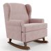 Kit 02 Poltronas De Amamentação Com Balanço Malu Base De Madeira P02 Suede Rosê - Lyam Decor