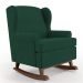 Kit 02 Poltronas De Amamentação Com Balanço Malu Base De Madeira P02 Suede Verde Musgo - Lyam Decor