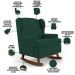 Kit 02 Poltronas De Amamentação Com Balanço Malu Base De Madeira P02 Suede Verde Musgo - Lyam Decor