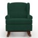 Kit 02 Poltronas De Amamentação Com Balanço Malu Base De Madeira P02 Suede Verde Musgo - Lyam Decor