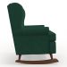 Kit 02 Poltronas De Amamentação Com Balanço Malu Base De Madeira P02 Suede Verde Musgo - Lyam Decor