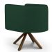 Kit 02 Poltronas Decorativa Base Giratória Madeira Betina D02 Linho Verde Musgo C-117 - Lyam Decor