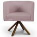 Kit 02 Poltronas Decorativa Base Giratória Madeira Betina D02 Veludo Rosê B-305 - Lyam Decor