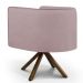Kit 02 Poltronas Decorativa Base Giratória Madeira Betina D02 Veludo Rosê B-305 - Lyam Decor