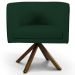 Kit 02 Poltronas Decorativa Base Giratória Madeira Betina D02 Veludo Verde Musgo B-303 - Lyam Decor