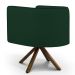 Kit 02 Poltronas Decorativa Base Giratória Madeira Betina D02 Veludo Verde Musgo B-303 - Lyam Decor