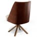 Kit 02 Poltronas Decorativa Base Giratória Pérsia D02 Linho Bege C-107 Corano Marrom B-38 - Lyam Decor