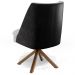 Kit 02 Poltronas Decorativa Base Giratória Pérsia D02 Linho Cinza D-315 Corano Preto B-97 - Lyam Decor
