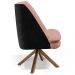 Kit 02 Poltronas Decorativa Base Giratória Pérsia D02 Linho Rosê C-105 Corano Preto B-97 - Lyam Decor