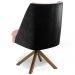 Kit 02 Poltronas Decorativa Base Giratória Pérsia D02 Linho Rosê C-105 Corano Preto B-97 - Lyam Decor