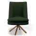 Kit 02 Poltronas Decorativa Base Giratória Pérsia D02 Linho Verde Musgo C-117 Corano Preto B-97 - Lyam Decor