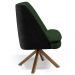 Kit 02 Poltronas Decorativa Base Giratória Pérsia D02 Linho Verde Musgo C-117 Corano Preto B-97 - Lyam Decor