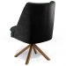 Kit 02 Poltronas Decorativa Base Giratória Pérsia D02 Linho Verde Musgo C-117 Corano Preto B-97 - Lyam Decor