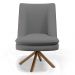 Kit 02 Poltronas Decorativa Base Giratória Pérsia D02 Veludo Cinza C-317 Corano Marrom B-38 - Lyam Decor