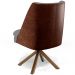 Kit 02 Poltronas Decorativa Base Giratória Pérsia D02 Veludo Cinza C-317 Corano Marrom B-38 - Lyam Decor