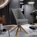 Kit 02 Poltronas Decorativa Base Giratória Pérsia D02 Veludo Cinza C-317 Corano Preto B-97 - Lyam Decor