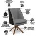 Kit 02 Poltronas Decorativa Base Giratória Pérsia D02 Veludo Cinza C-317 Corano Preto B-97 - Lyam Decor