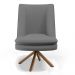 Kit 02 Poltronas Decorativa Base Giratória Pérsia D02 Veludo Cinza C-317 Corano Preto B-97 - Lyam Decor
