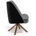 Kit 02 Poltronas Decorativa Base Giratória Pérsia D02 Veludo Cinza C-317 Corano Preto B-97 - Lyam Decor