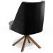 Kit 02 Poltronas Decorativa Base Giratória Pérsia D02 Veludo Cinza C-317 Corano Preto B-97 - Lyam Decor