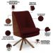 Kit 02 Poltronas Decorativa Base Giratória Pérsia D02 Veludo Marsala C-278 Corano Marrom B-38 - Lyam Decor