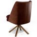 Kit 02 Poltronas Decorativa Base Giratória Pérsia D02 Veludo Marsala C-278 Corano Marrom B-38 - Lyam Decor